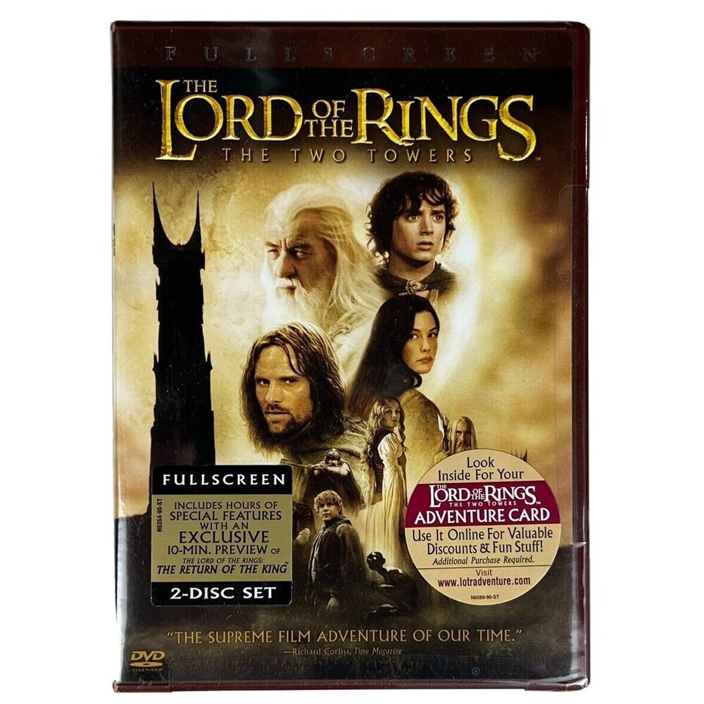 The Lord of the Rings: The Two Towers (DVD, 2003, 2-Disc Set, Full Frame) NEW